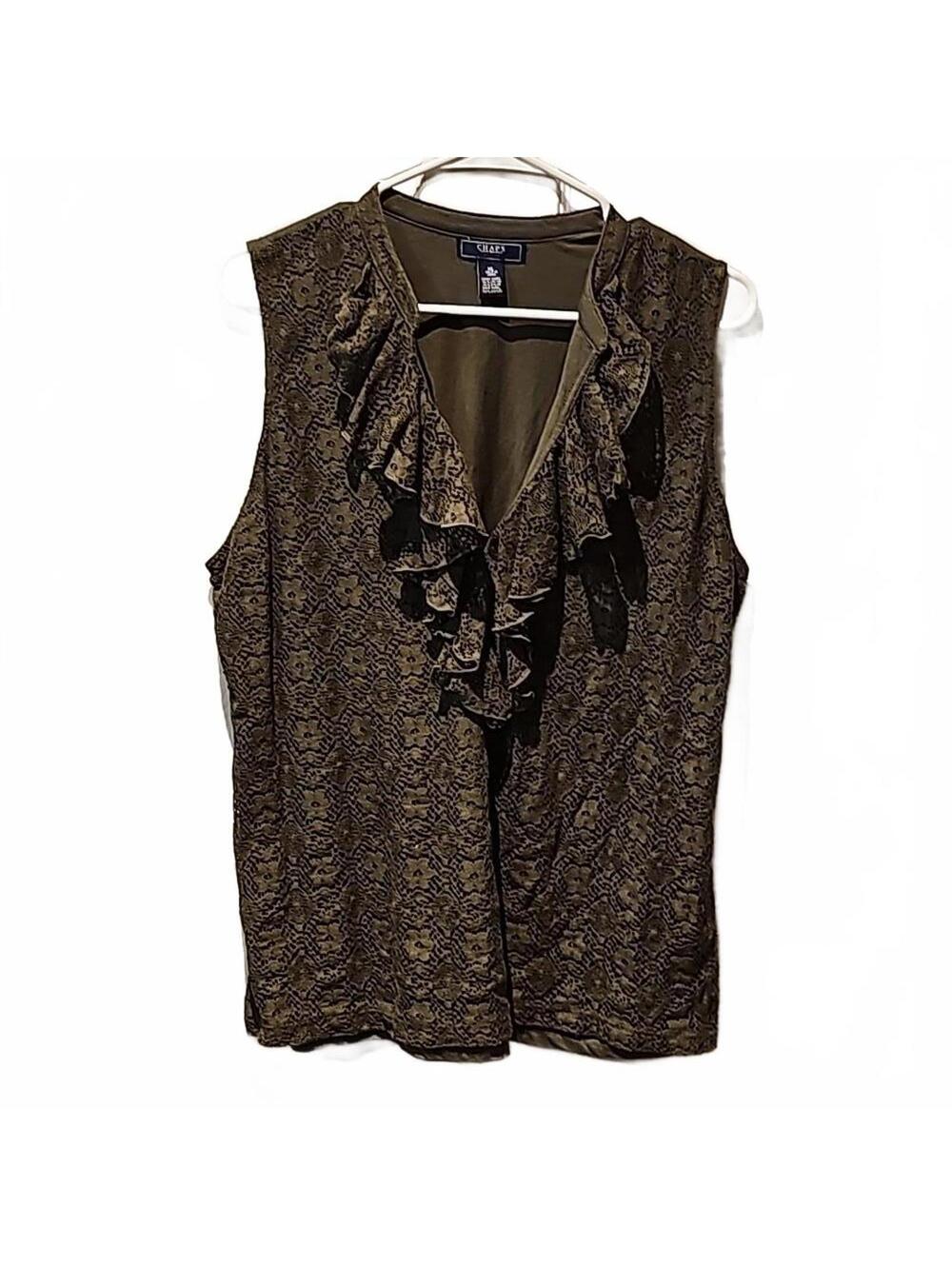 Chaps Sleeveless lace front top size XL
